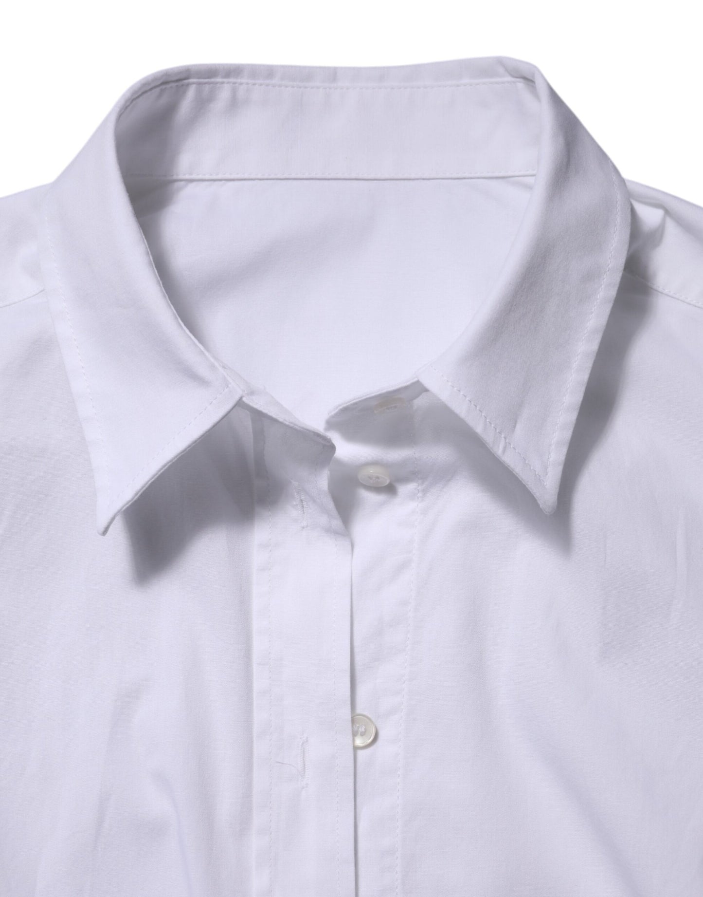 White Collared Long Sleeves Dress Shirt Top