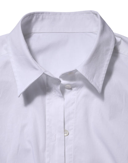 White Collared Long Sleeves Dress Shirt Top