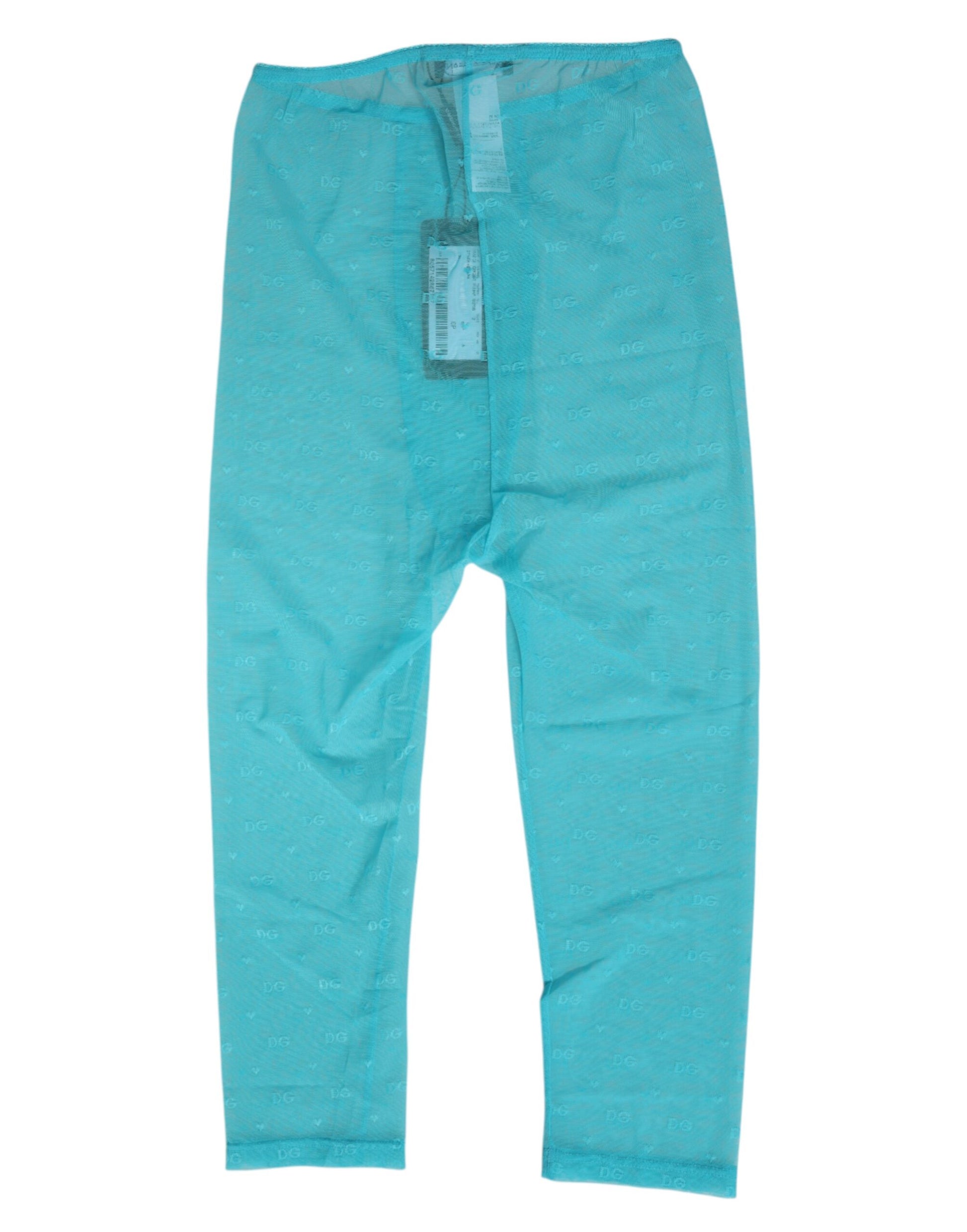 Light Blue Logo Lace Tight Midi Trouser  Underwear