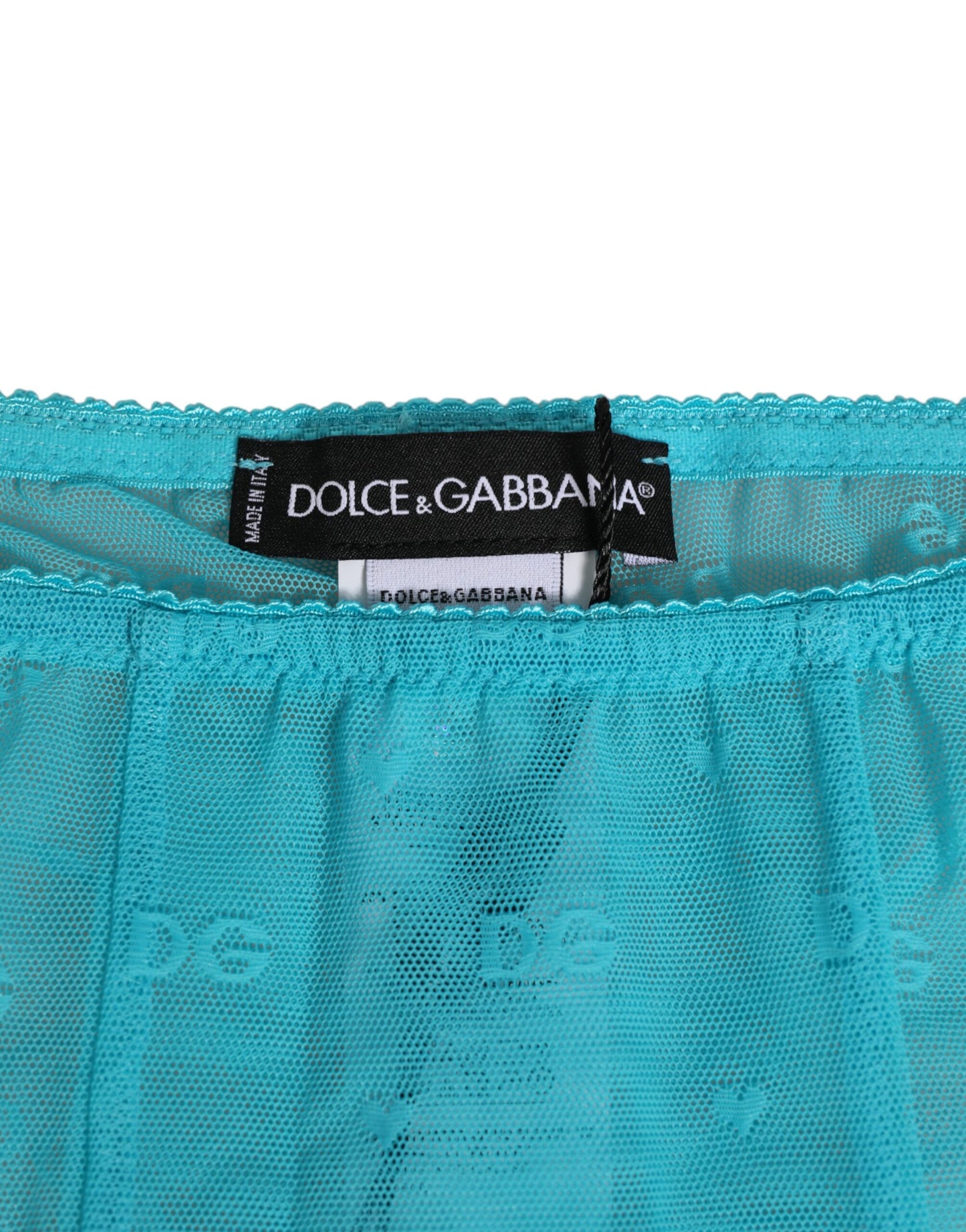 Light Blue Logo Lace Tight Midi Trouser  Underwear
