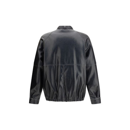 Black Polyester Bomber