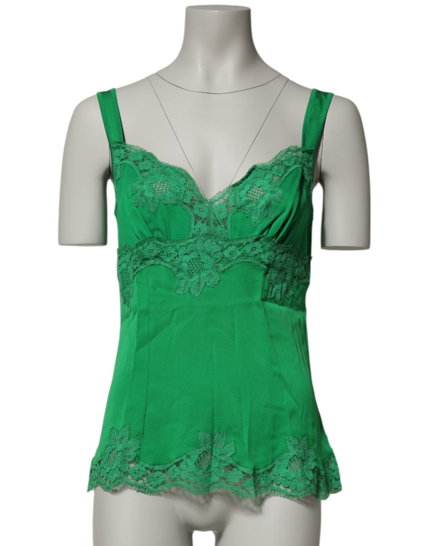 Green Floral Lace Tank Lingerie Top Underwear