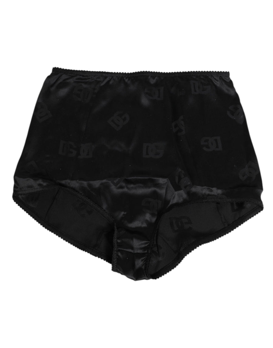 Black Silk Stretch High Waist Girdle Underwear