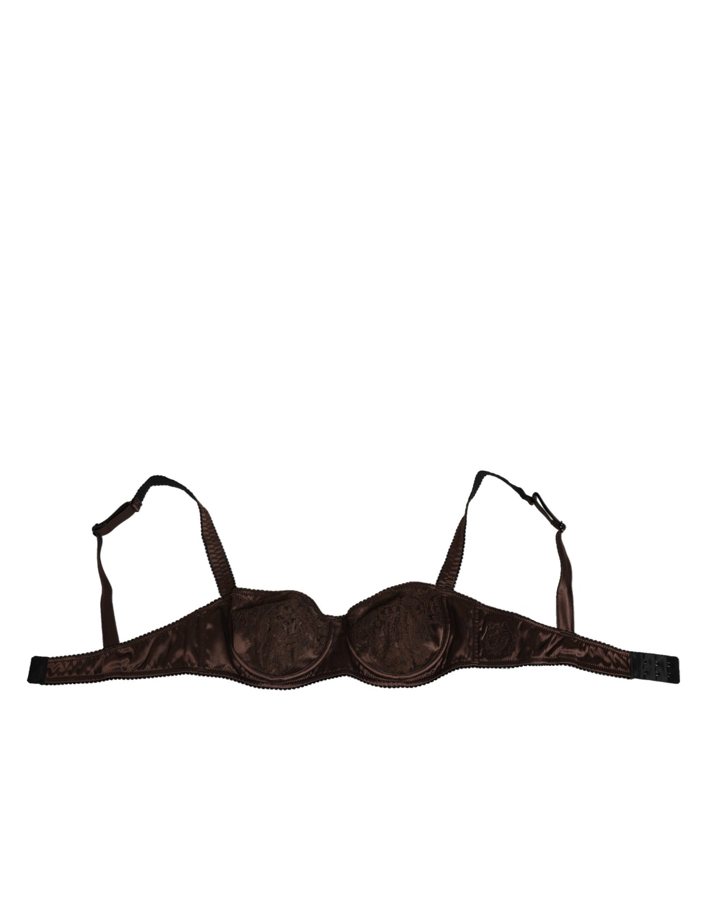 Brown Silk Underwired Balconette Bra Underwear
