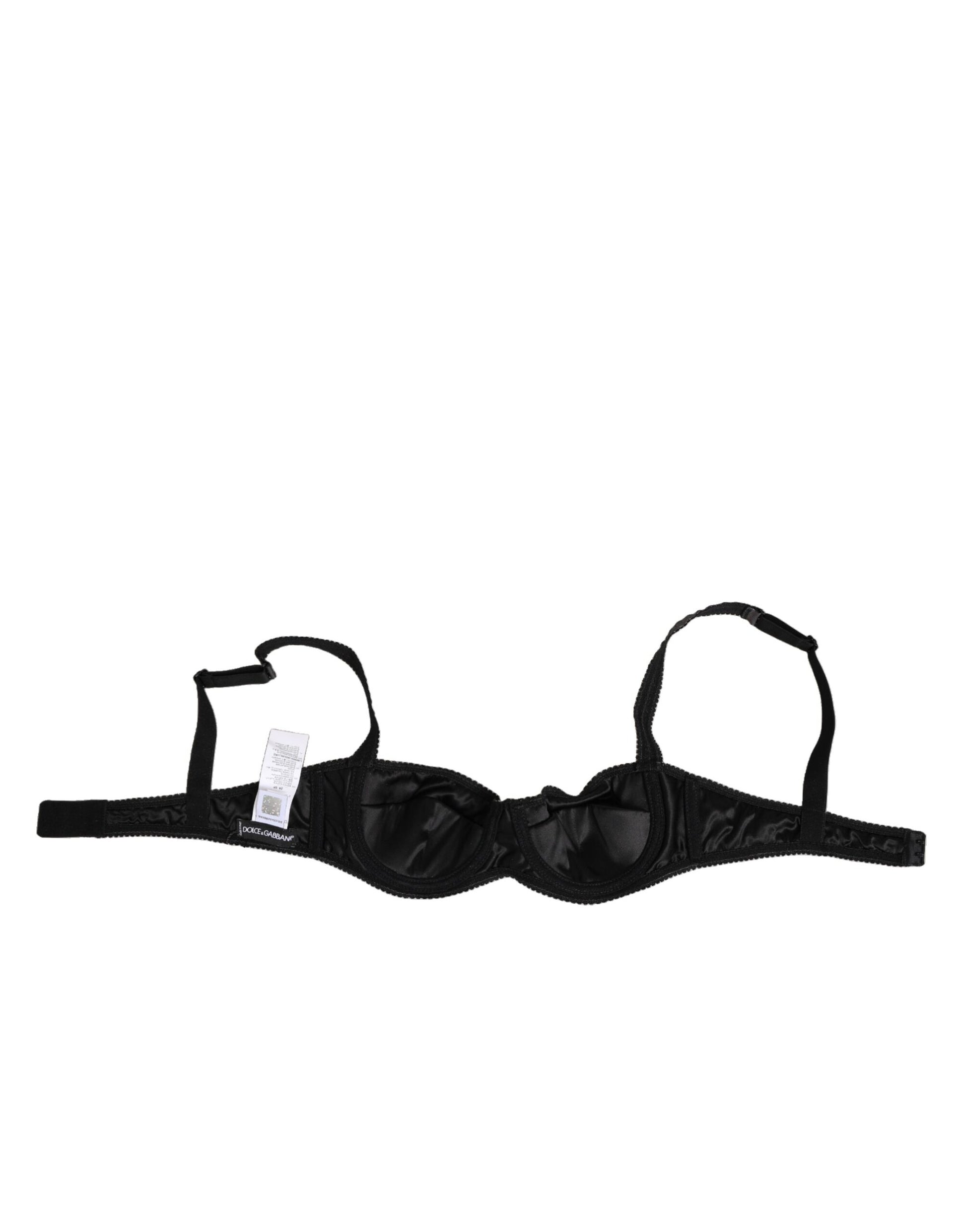 Black Acetate Stretch Balconette Bra Underwear