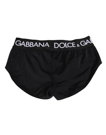 Black Nylon Logo Waistband Shorts Underwear