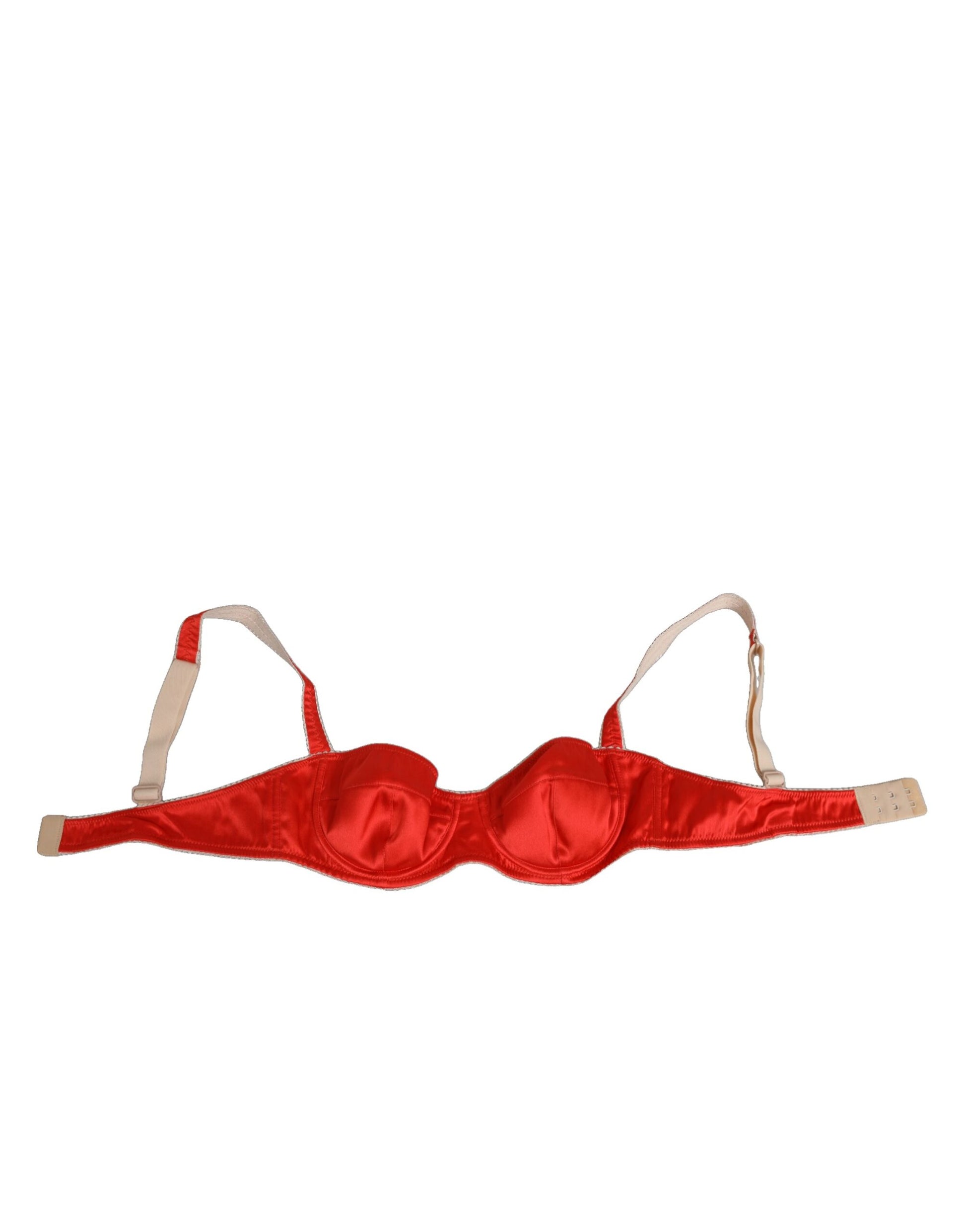 Red Silk Satin Underwire Bra Semi-Pad Underwear