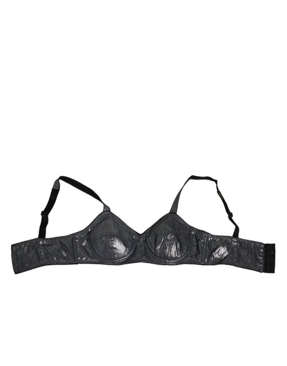 Dark Gray Silk Stretch Balconcino Bra Underwear