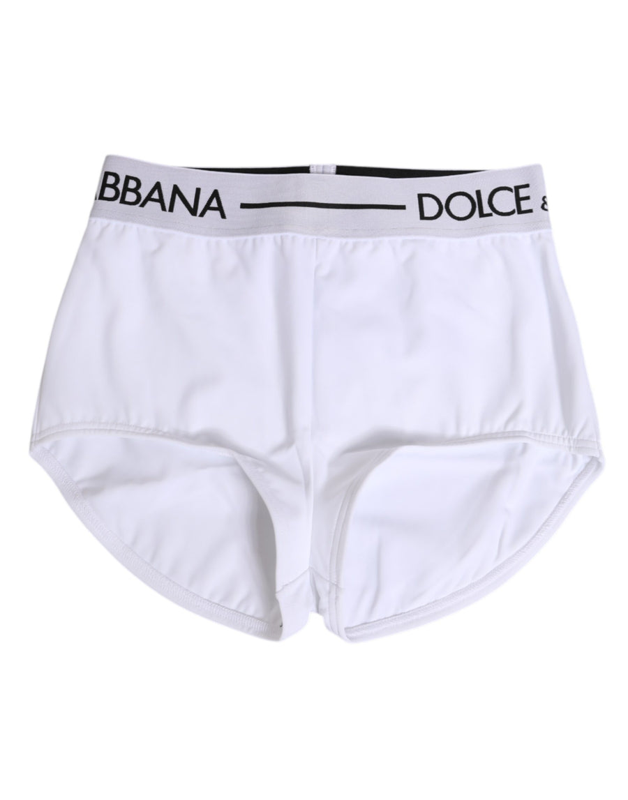 White Nylon Logo Waistband Shorts Underwear