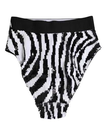 Black White Stripes High Waist Panty Underwear