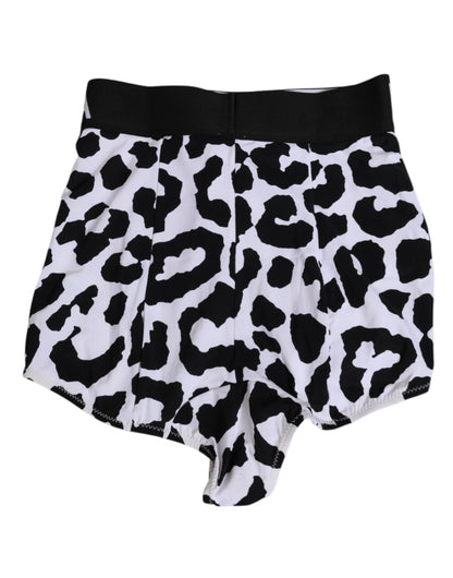 White Leopard Nylon High Waist Girdle Underwear