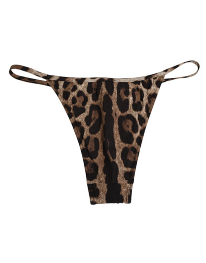 Brown Leopard Triangle Tanga Panty Underwear