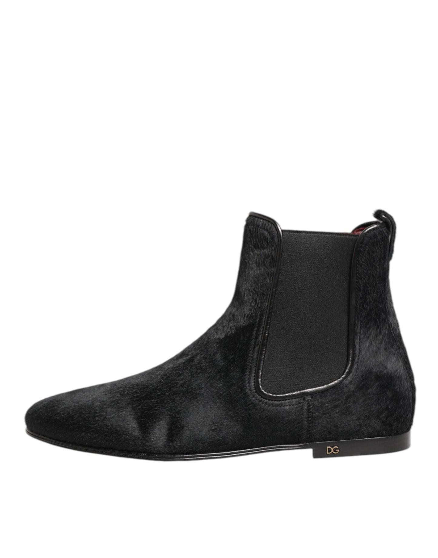 Black Leather Fur Men CHELSEA Boots Shoes