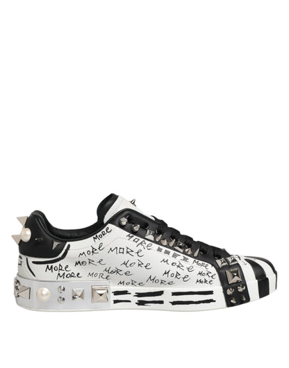 White Portofino Studded Men Sneakers Shoes