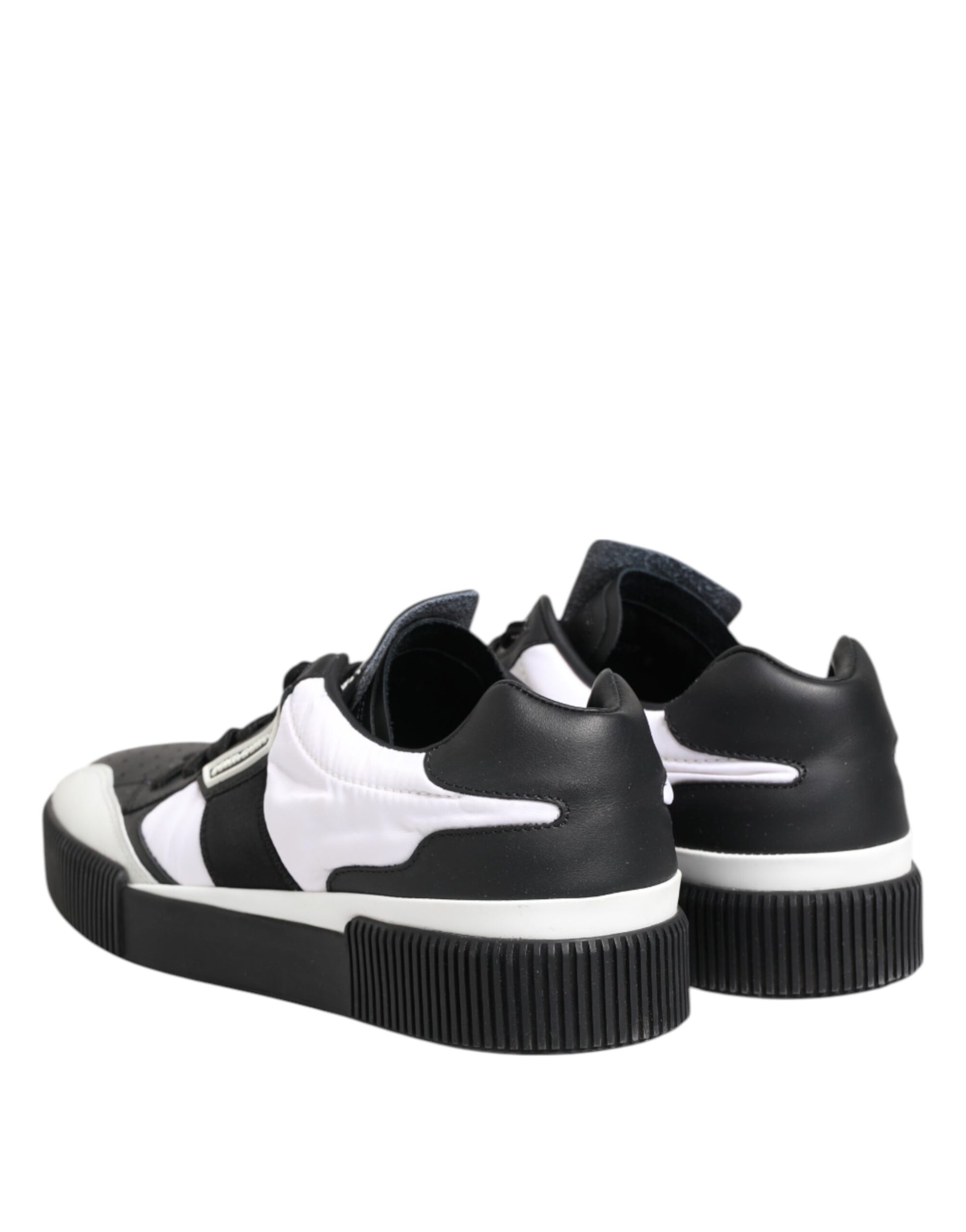 Black White Leather MIAMI Low Top Sneakers Shoes