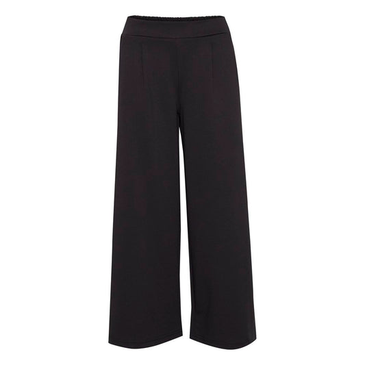Black Recycled Polyester Flared Pants
