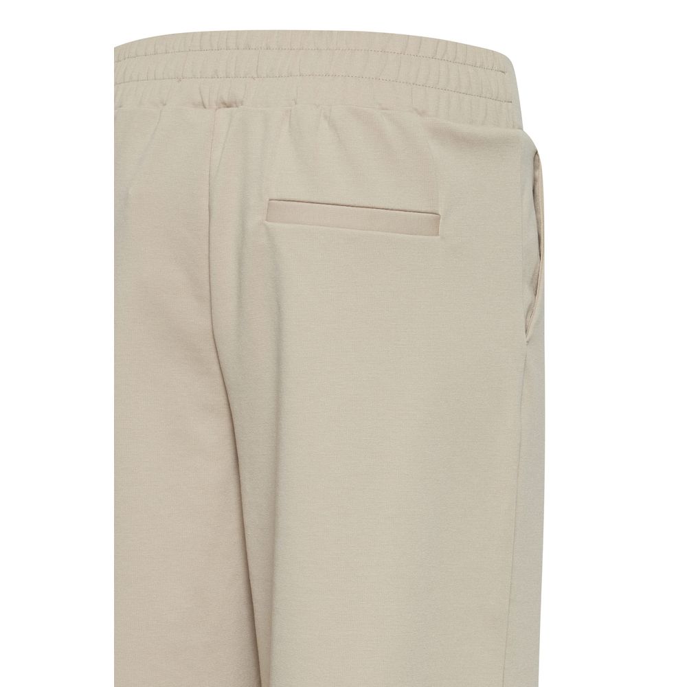 Beige Recycled Polyurethane Casual Pants