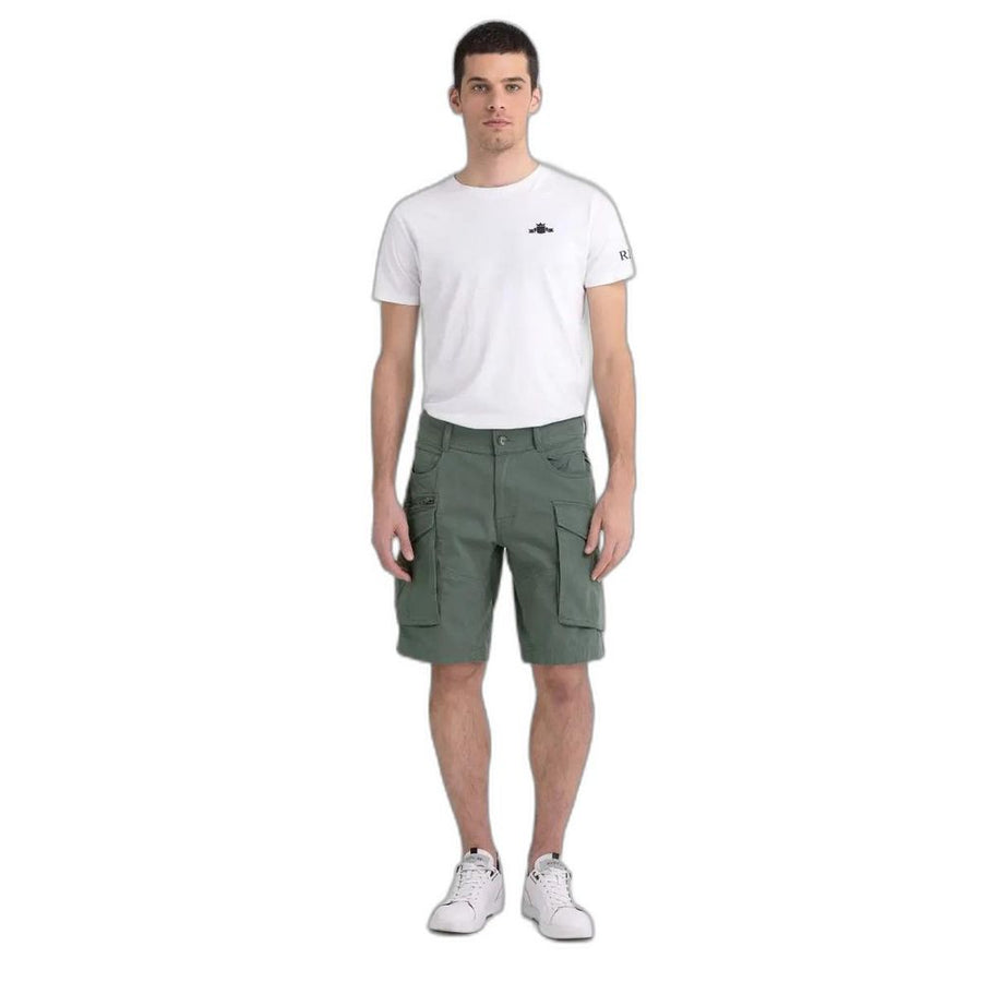 Bicolor Cotton Bermuda Shorts