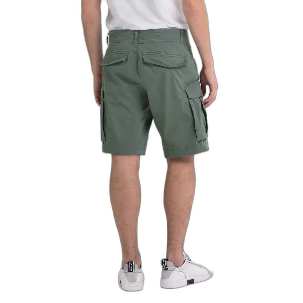 Bicolor Cotton Bermuda Shorts