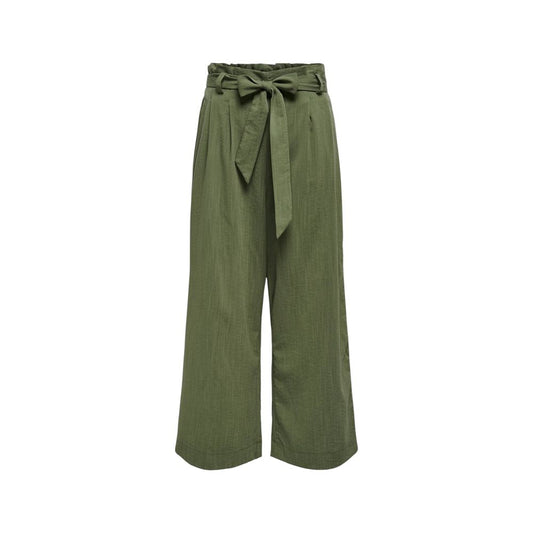 Green Viscose Casual Pants
