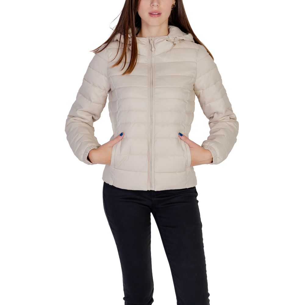 Beige Nylon Shell Jacket