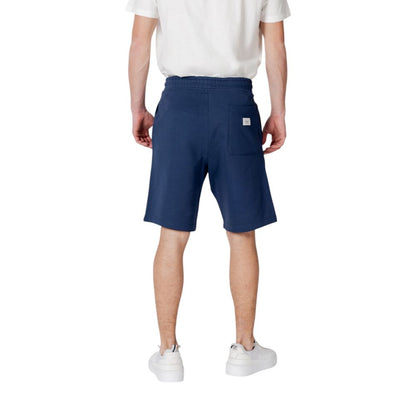 Blue Cotton Bermuda Shorts