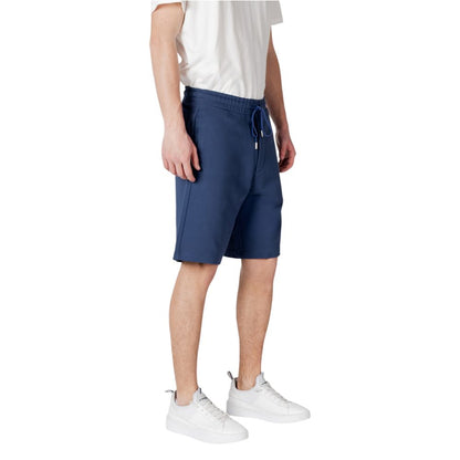 Blue Cotton Bermuda Shorts