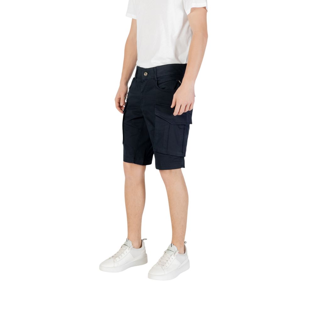 Blue Cotton Bermuda Shorts
