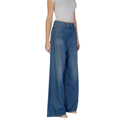 Blue Cotton Bootcut Jeans