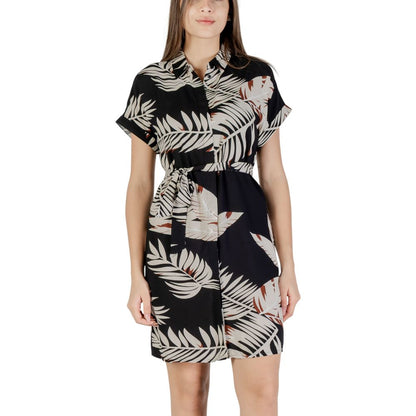 Beige Viscose Short Dress