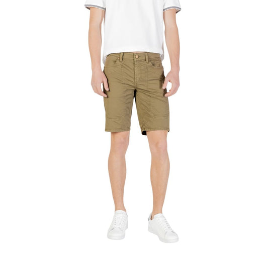 Green Cotton Bermuda Shorts