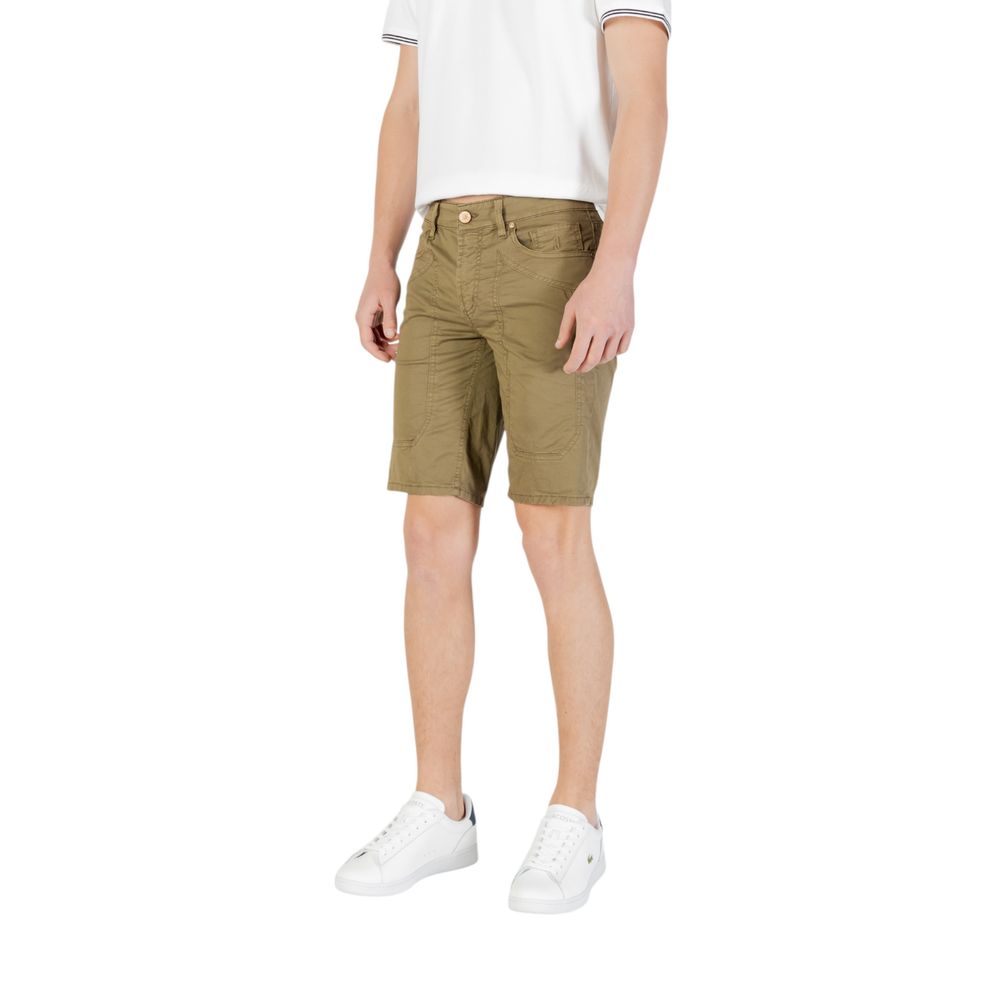Green Cotton Bermuda Shorts