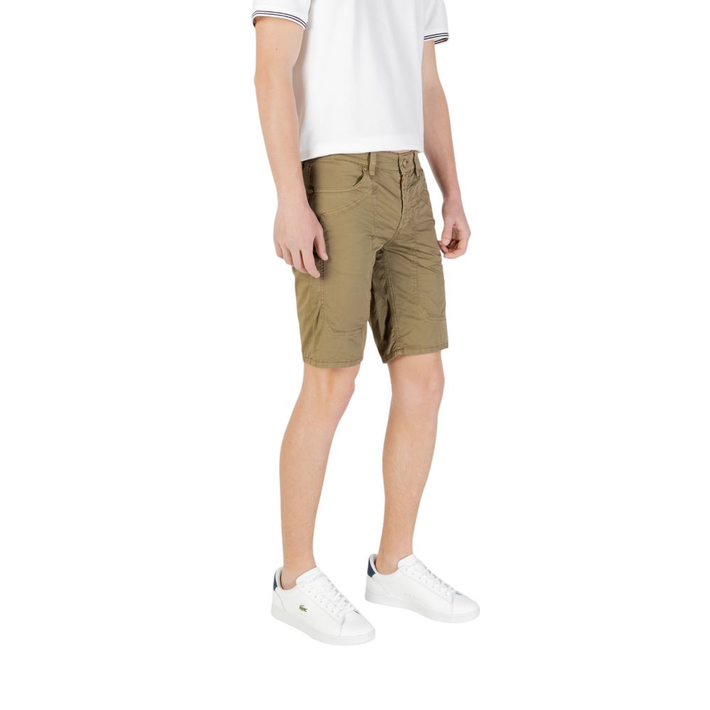 Green Cotton Bermuda Shorts