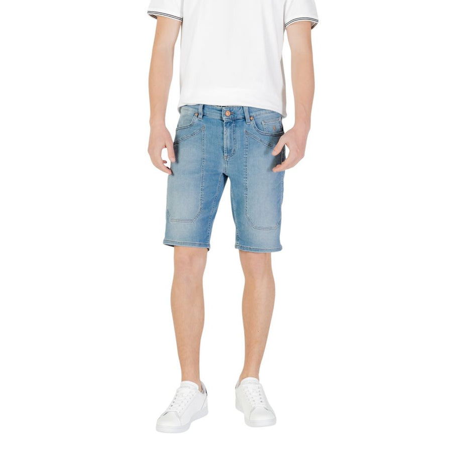 Light Blue Cotton Bermuda Shorts