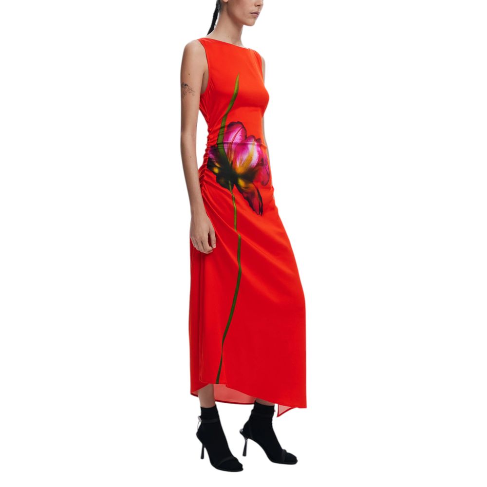 Red Viscose Long Dress
