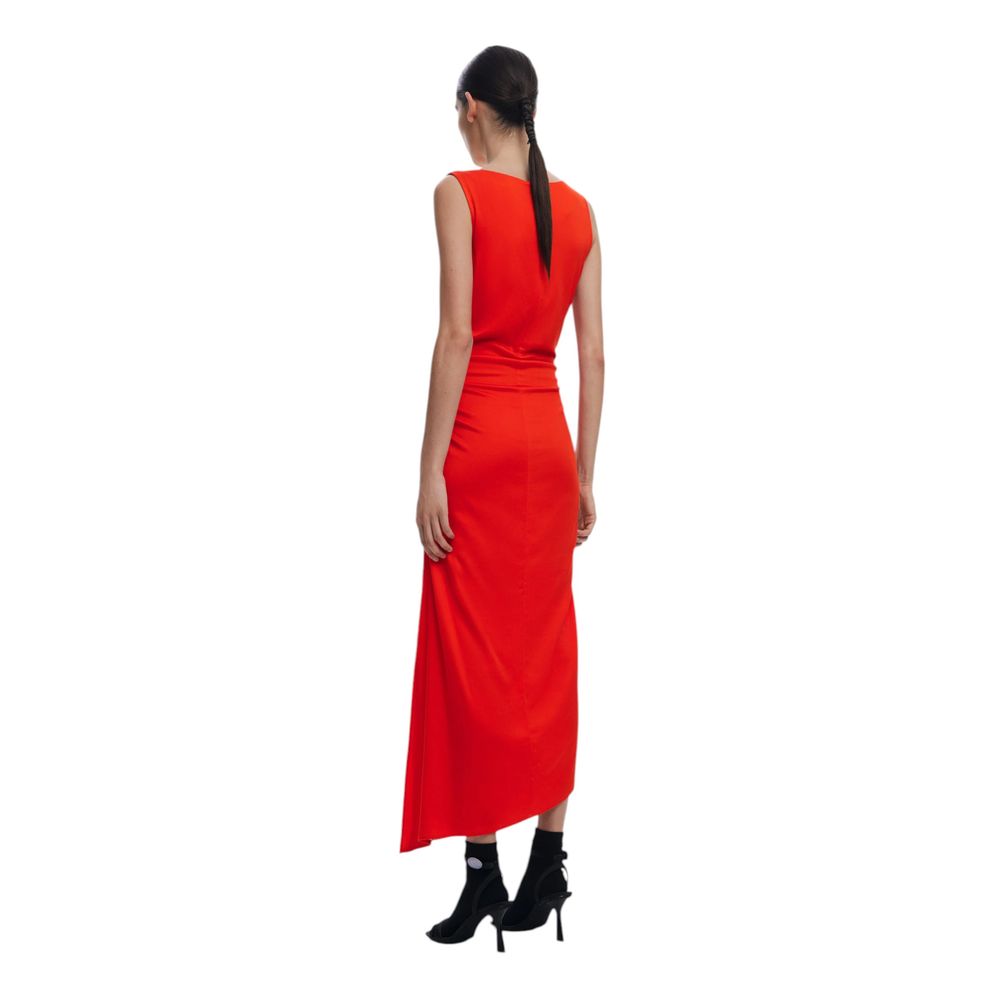 Red Viscose Long Dress