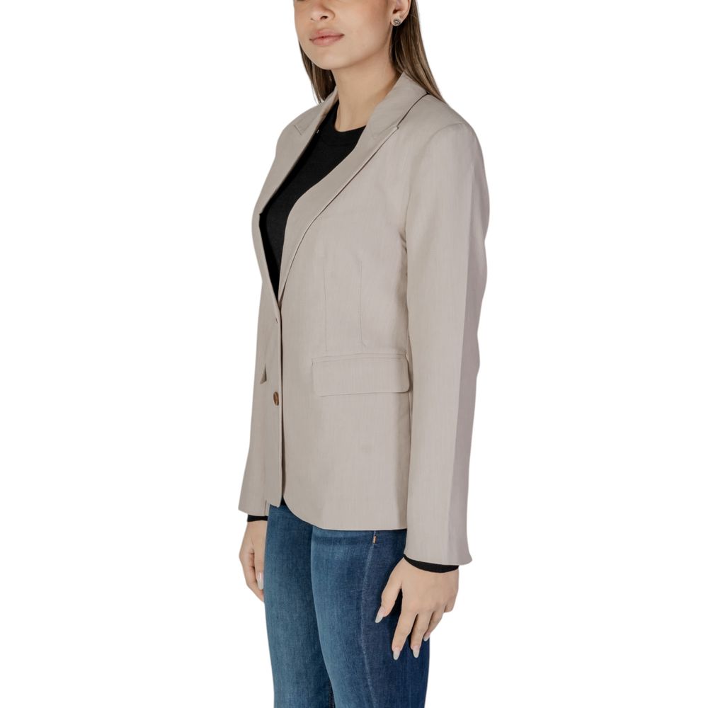 Beige Recycled Polyester Blazer