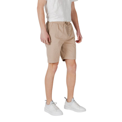Beige Cotton Bermuda Shorts