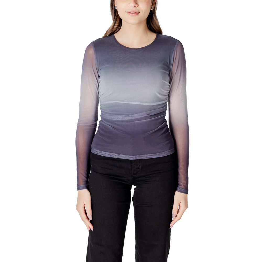 Gray Polyester Long Sleeve T-Shirt