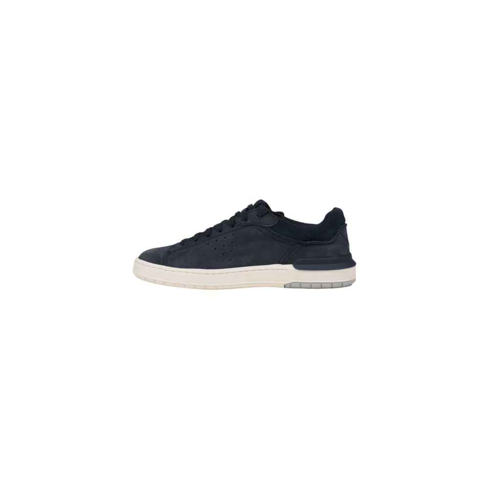 Blue Nubuc Leather Low Top Sneakers