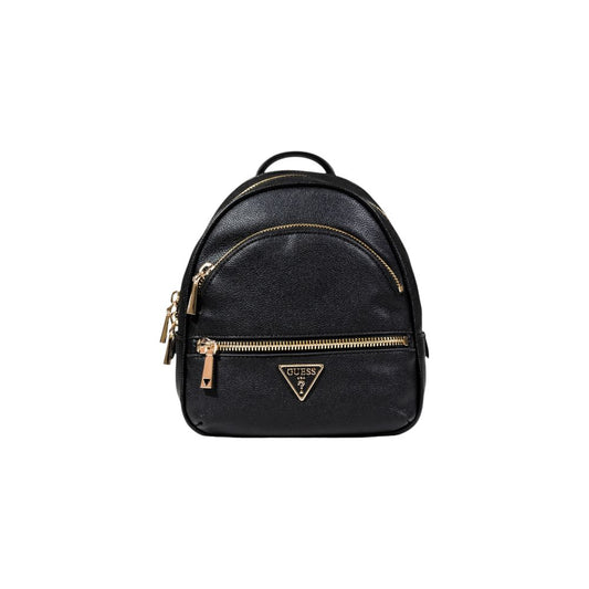 Black Artificial Leather Backpack