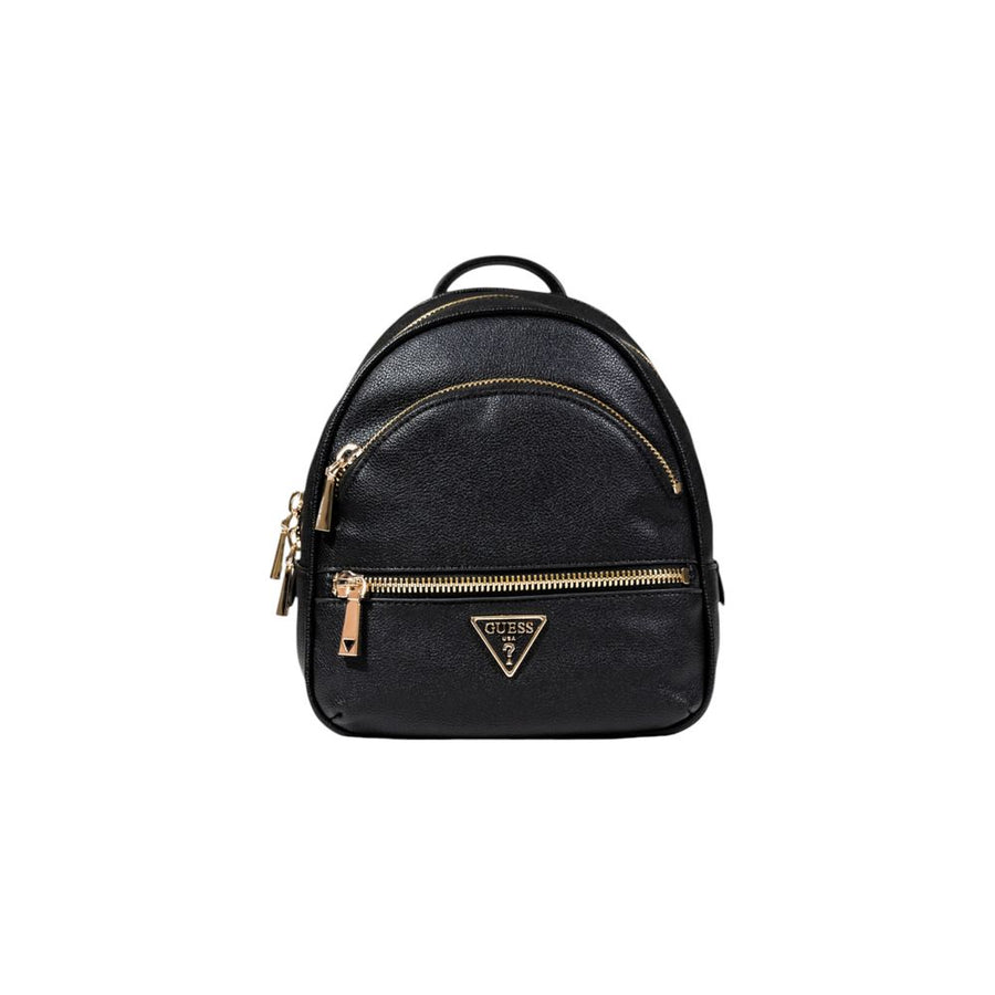 Black Artificial Leather Backpack