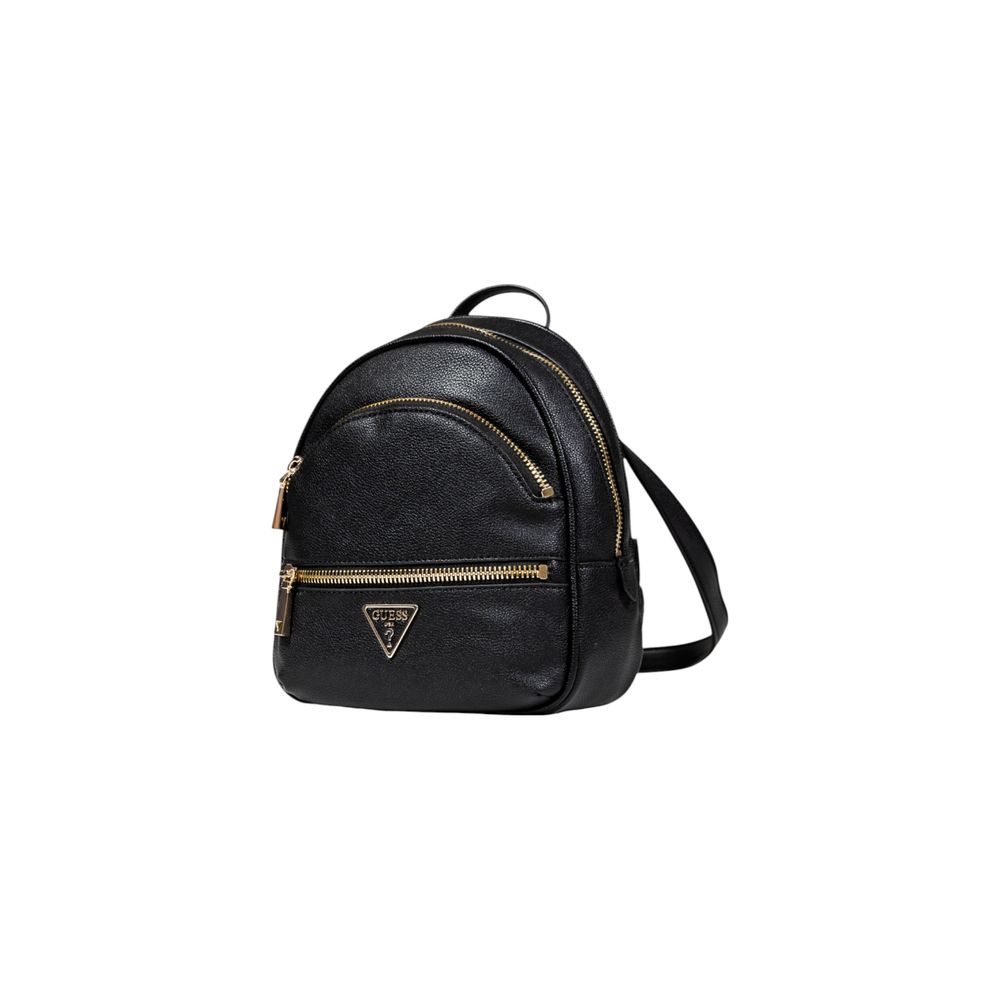 Black Artificial Leather Backpack