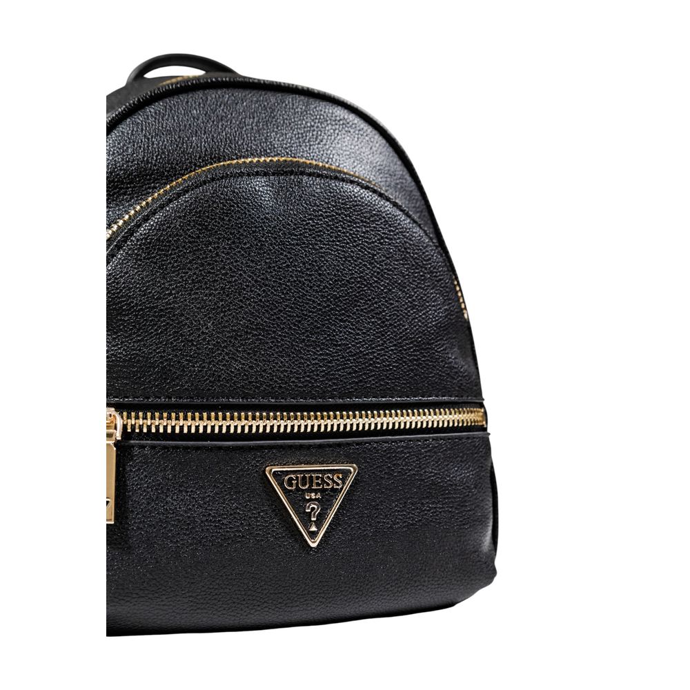 Black Artificial Leather Backpack