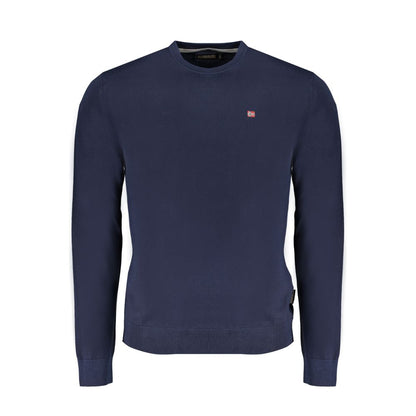 Blue Cotton Men Sweater