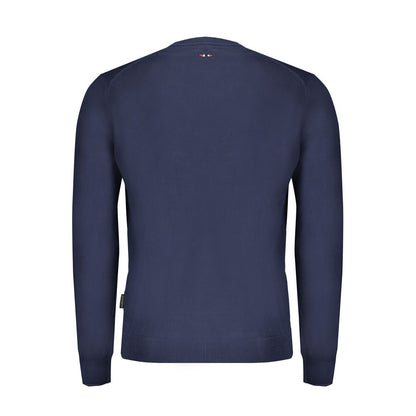 Blue Cotton Men Sweater