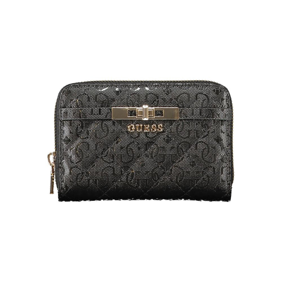 Black Polyurethane Women Wallet