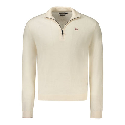 White Wool Men Sweater