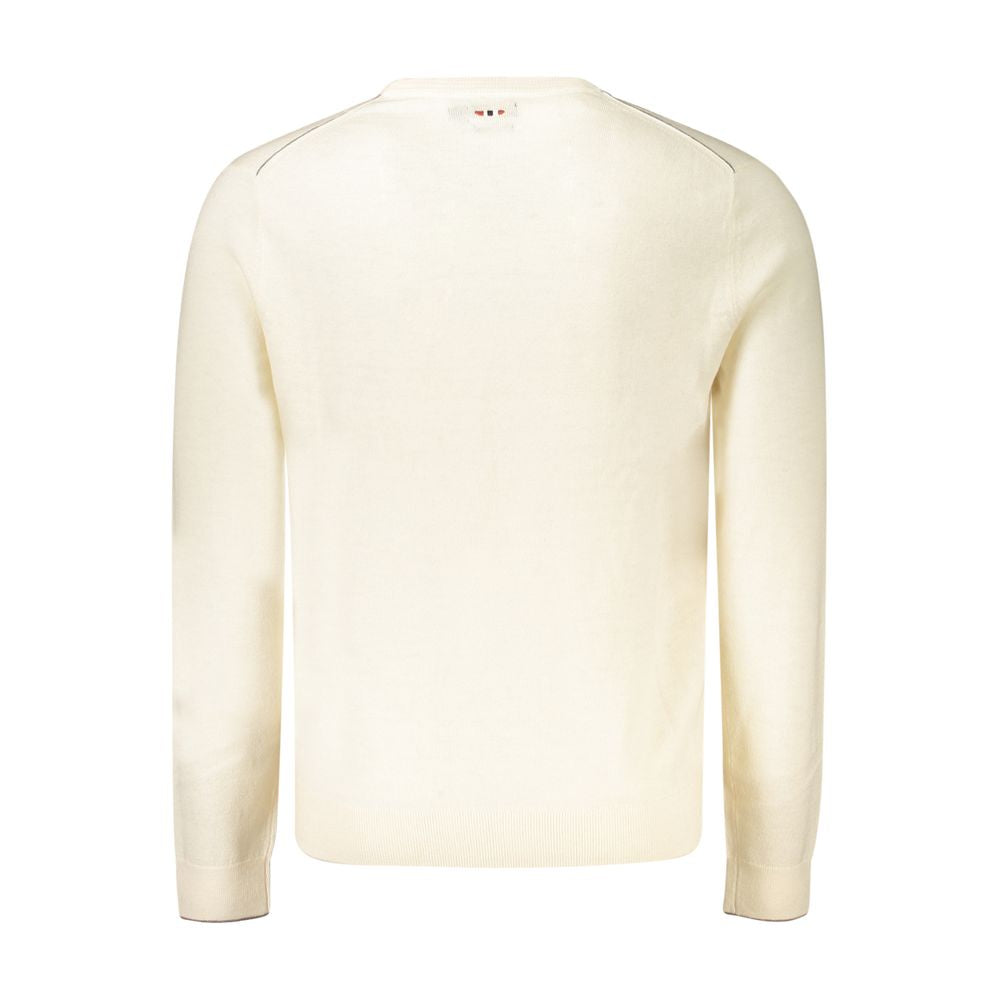 White Wool Men Sweater