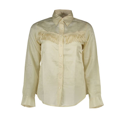 Beige Cotton Women Shirt